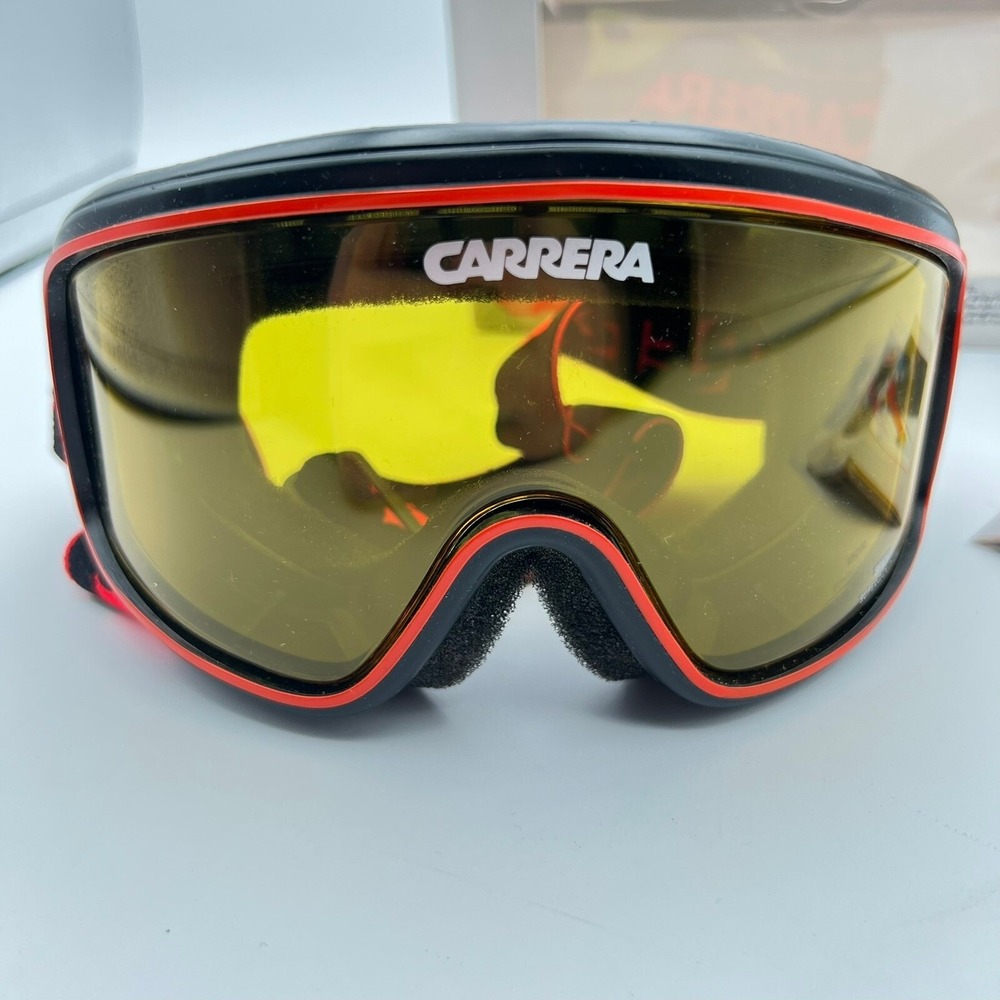 Vintage Carrera Snowboarding Ski Goggles Spider 5030 Supergold Everclear w Box
